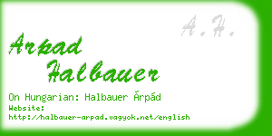 arpad halbauer business card