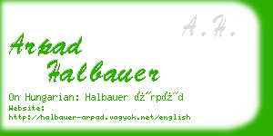 arpad halbauer business card